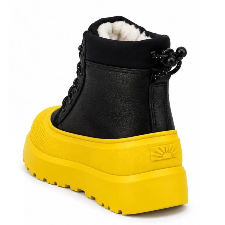 Детские UGG Kids Neumel Hybrid Leather Black/Summer Wheat