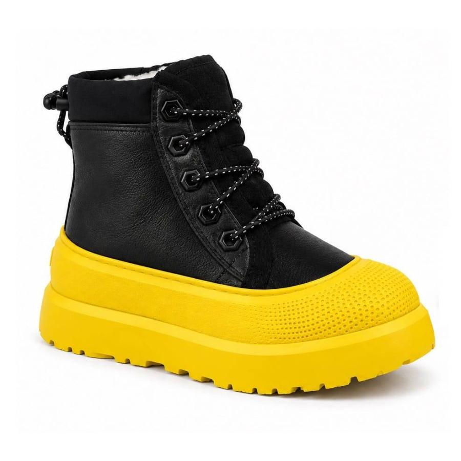 Детские UGG Kids Neumel Hybrid Leather Black/Summer Wheat