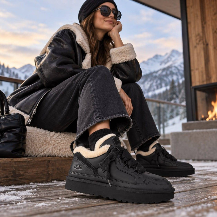 Женские UGG Lowmel Sneaker Leather Black