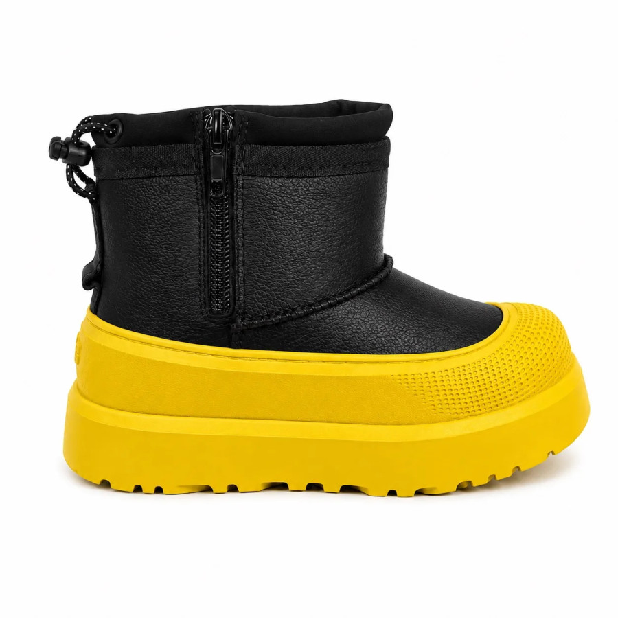 Детские UGG Kids Mini Weather Hybrid Leather Black/Summer Wheat