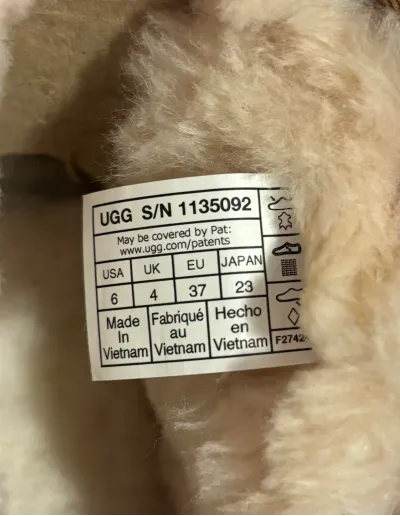 Размерный ярлык UGG: код модели и таблица размеров USA, UK, EU, Japan
